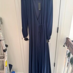 Lulu's Deep Blue Long Sleeve Dress